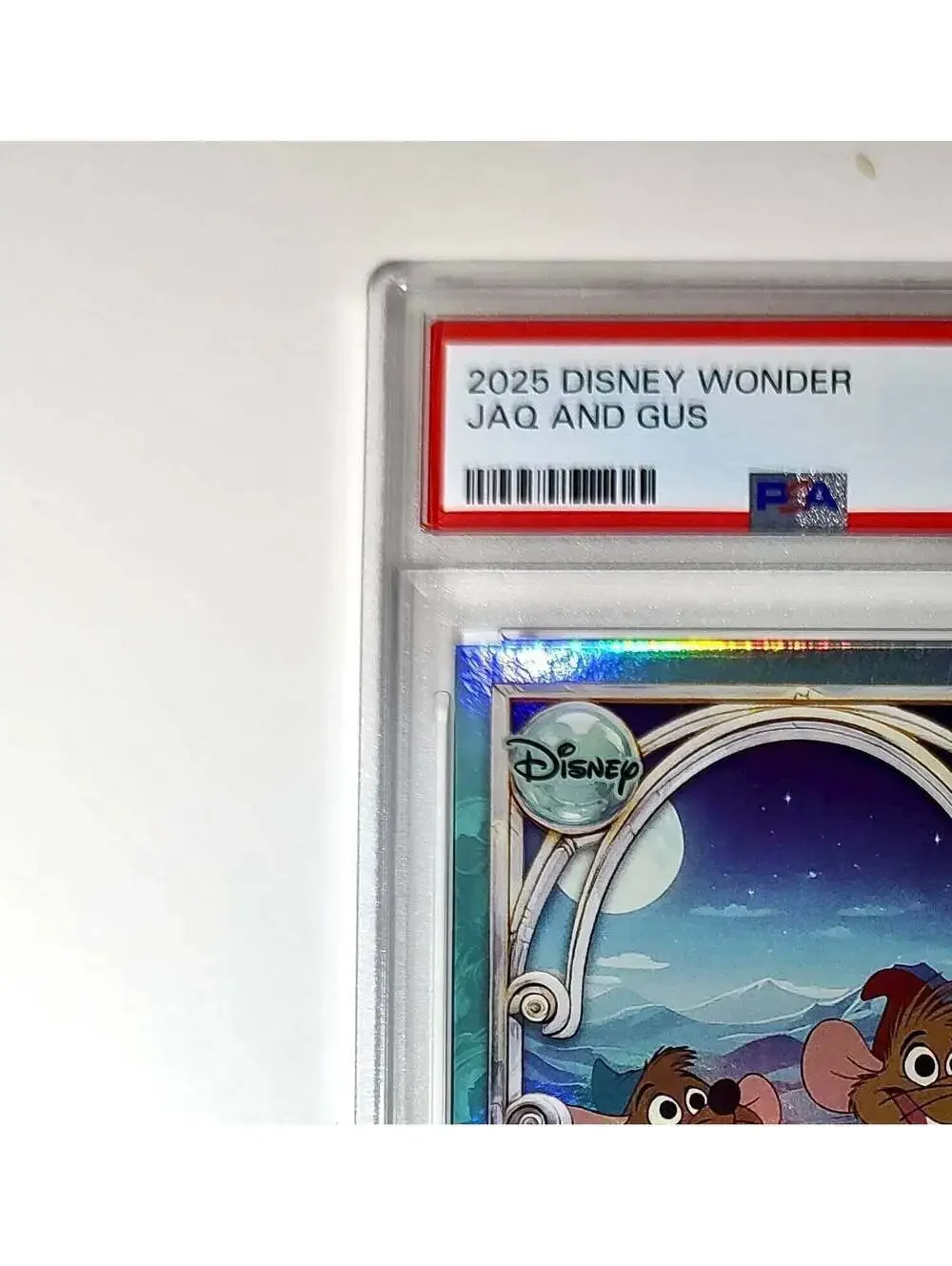 Jaq and Gus 2025 Topps Disney Wonder #111 Diamond Card Cinderella PSA 8